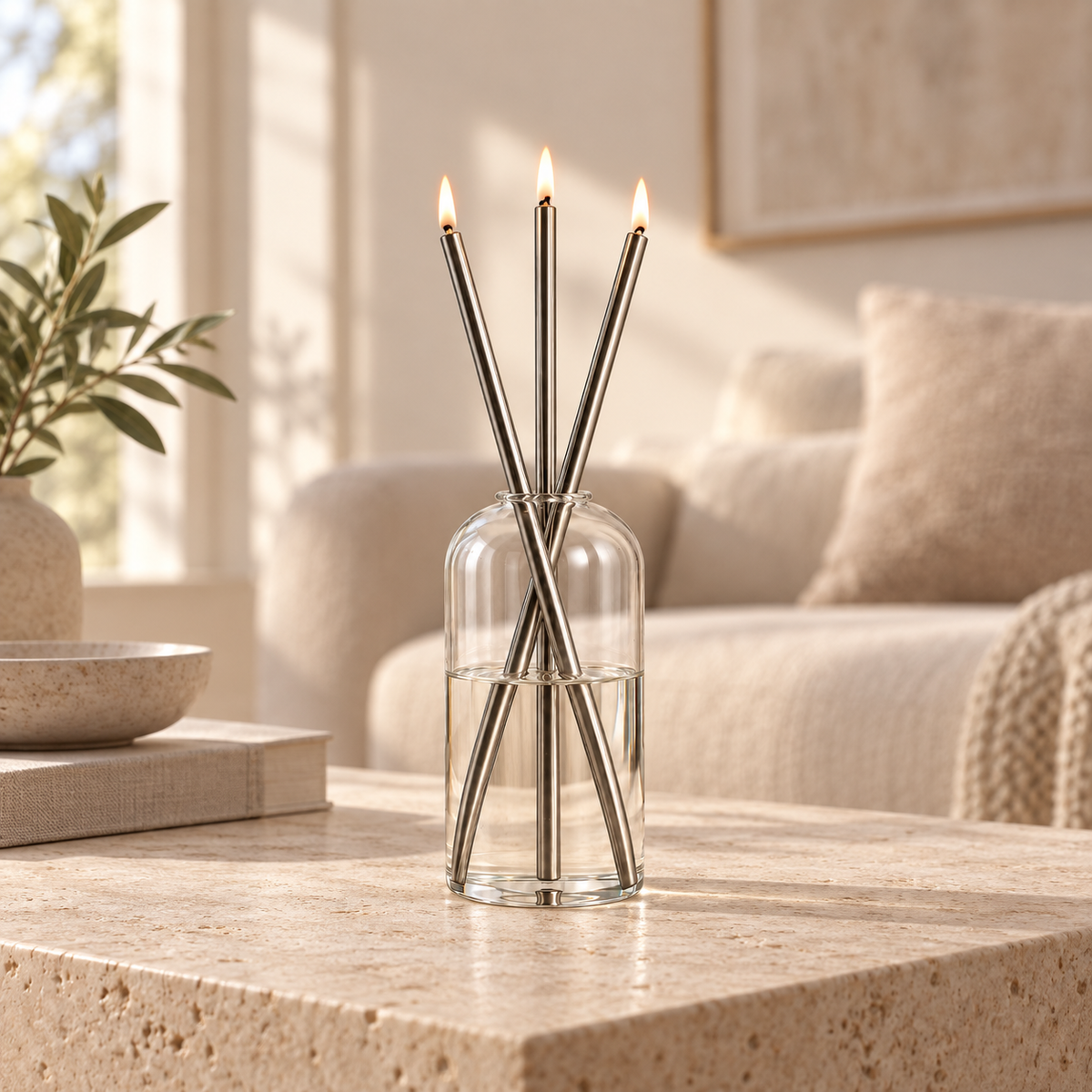 BIRTA Endless Candle Set — Steel interior
